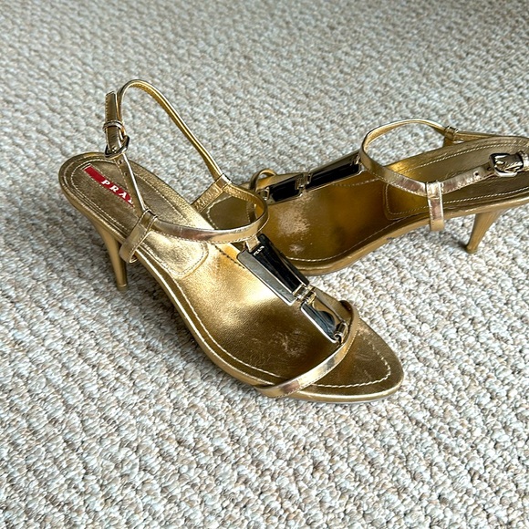 Prada - Gold Sandals - Picture 3 of 5